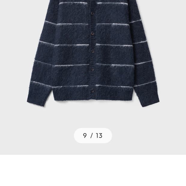 벨리에 25ss 브러쉬드 탐 가디건 네이비