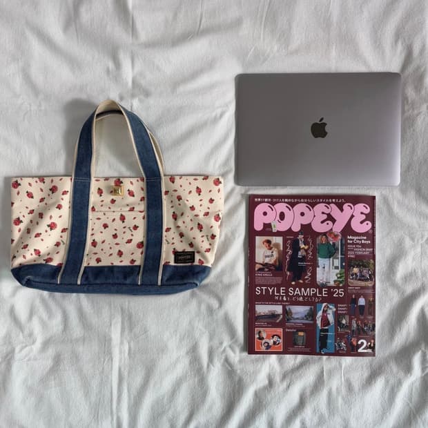 포터 x banica dot 토트백