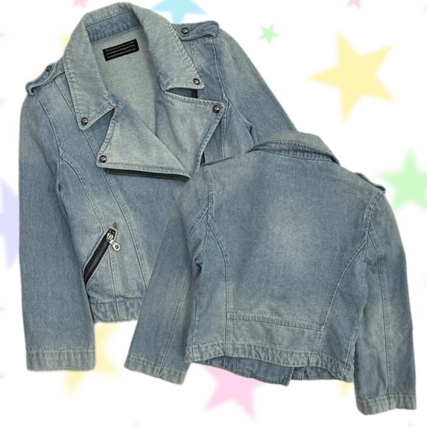 🎸rienda 보헤미안 라이더 데님 7부 자켓 🎸 펑크 나나깔 연청 