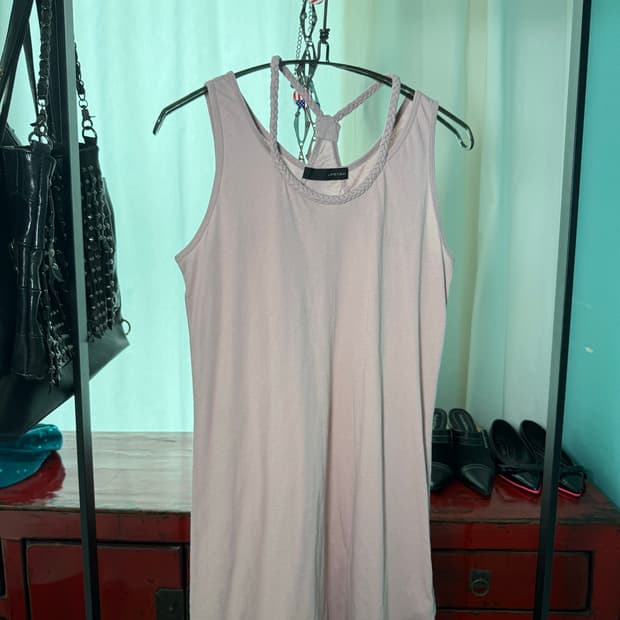 Pink Braided Strap Sleeveless