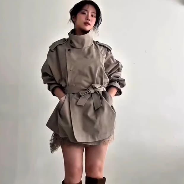프로젝트웨이브 하프 트렌치코트