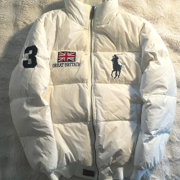 폴로 랄프로렌 빅포니 브리튼 크림 화이트 패딩