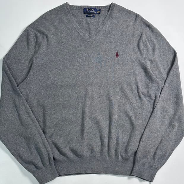 폴로 랄프로렌 그레이 코튼 니트
