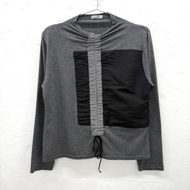 rote rona 새틴 패널 셔링 롱슬리브