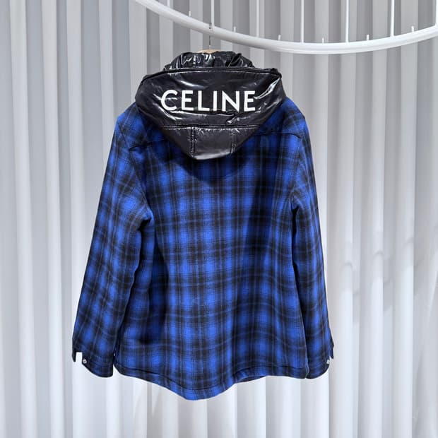 52 / 셀린느 백로고 플란넬 셔츠 패딩 자켓