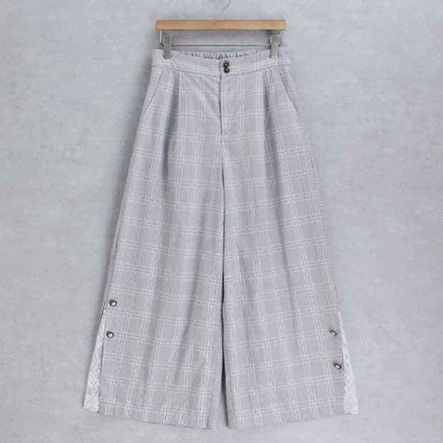 axes femme _ check wide pants 