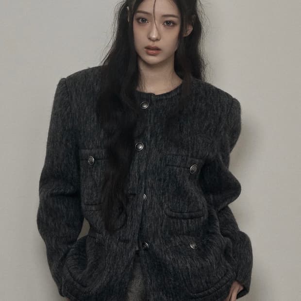 [카키포인트] Antique Wool Jacket - charcoal