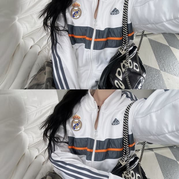 아디다스 화이트/그레이 레알마드리드 져지 