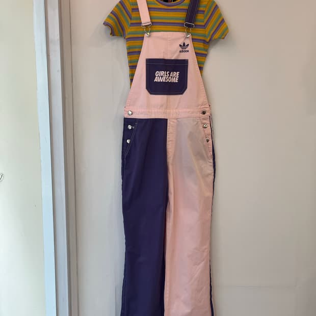 아디다스 x Girls Are Awesome 컬러블록 멜빵바지