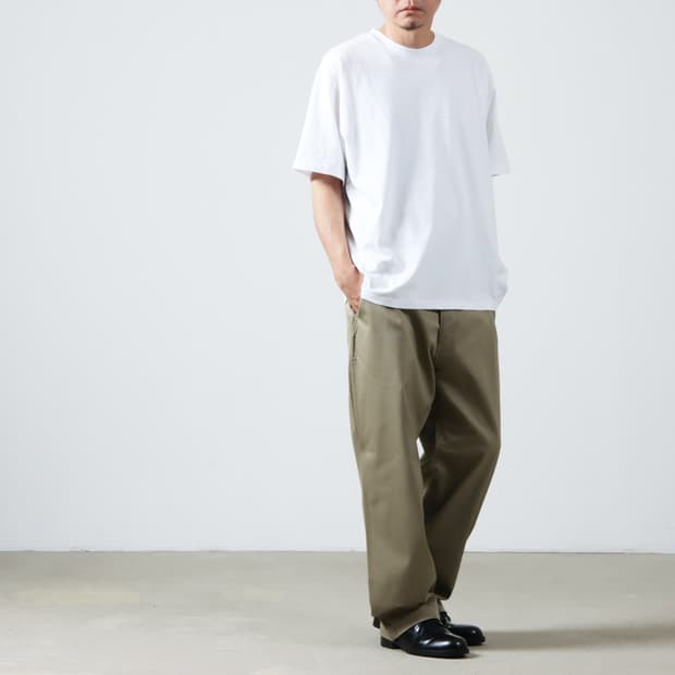 코모리 코튼 치노 오버팬츠
