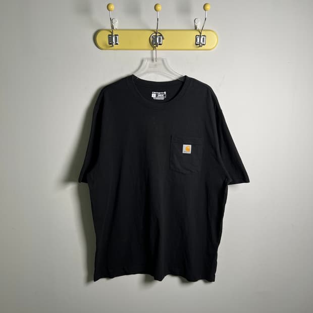 Carhartt 칼하트 블랙 포켓 반팔 티셔츠 L