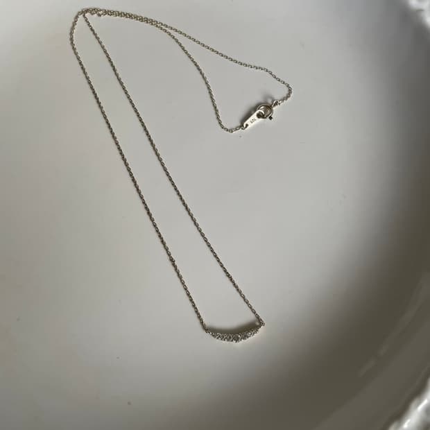 [1회착용]실버 925 순은 목걸이 크리스탈지르코늄큐빅