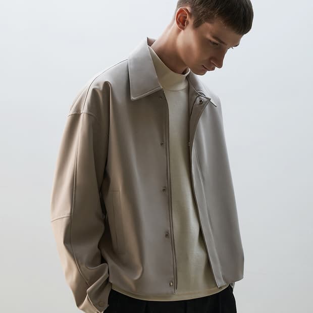 아르반(AREUBAN)2WAY 스냅 블루종 아이보리