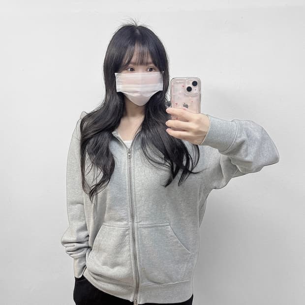 마리떼프랑소와저버 스펠 로고 후드집업 그레이