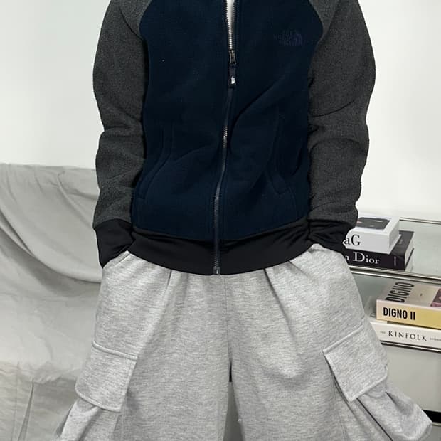 노스페이스 배색 플리스 자켓 L