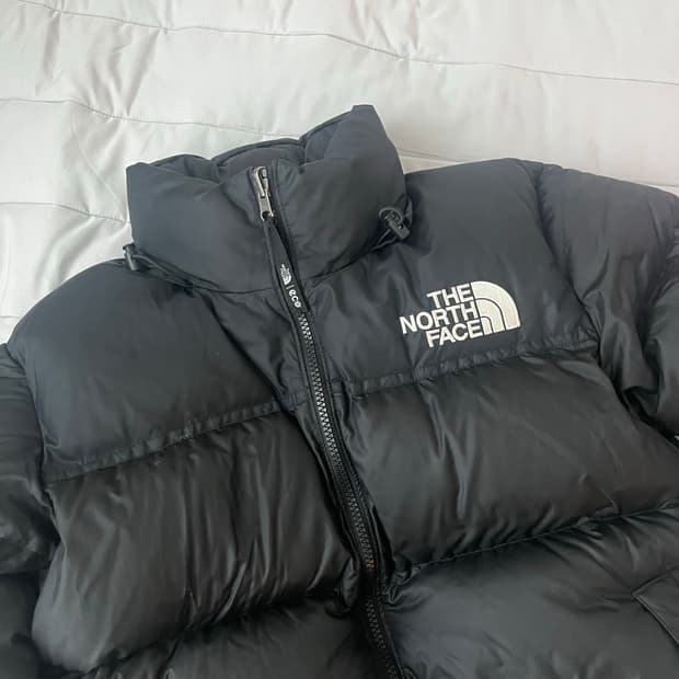 노스페이스 눕시 숏패딩 블랙