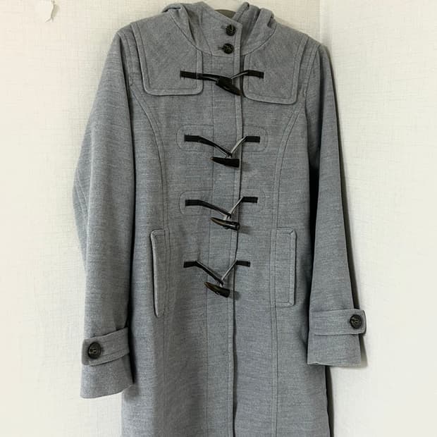 어스뮤직 그레이 히피 모리걸 떡볶이코트 더플코트