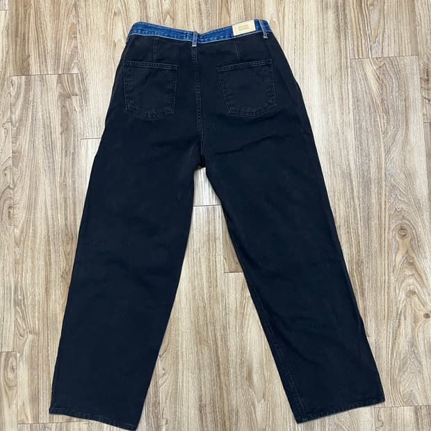 Victoria 투톤 와이드 흑청바지 33