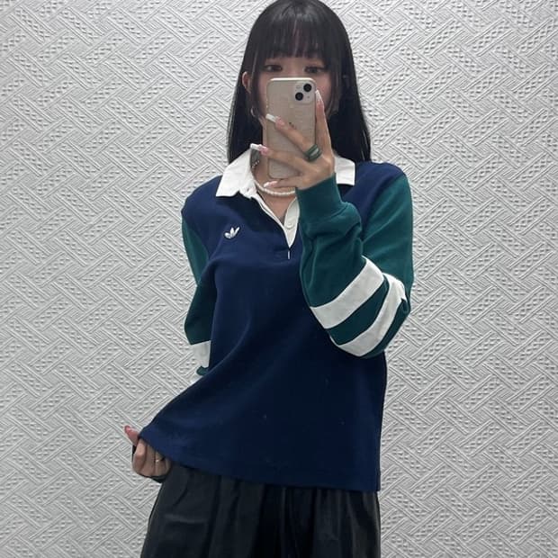 아디다스 올드스쿨 레트로 캐주얼 럭비 카라 롱슬리브 M C13696