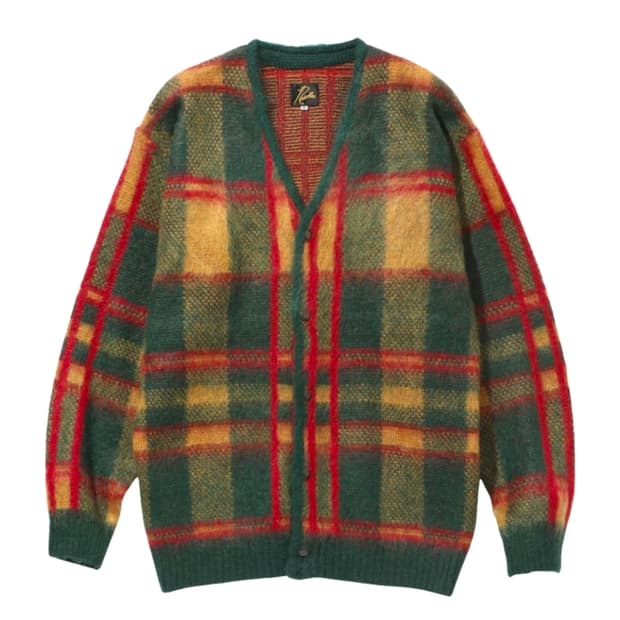 니들스 모헤어 가디건 타탄 그린  M사이즈 팔아요