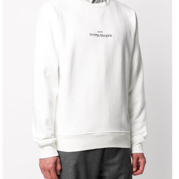 메종 마르지엘라 리버스 로고 맨투맨 화이트 48 상태 최상