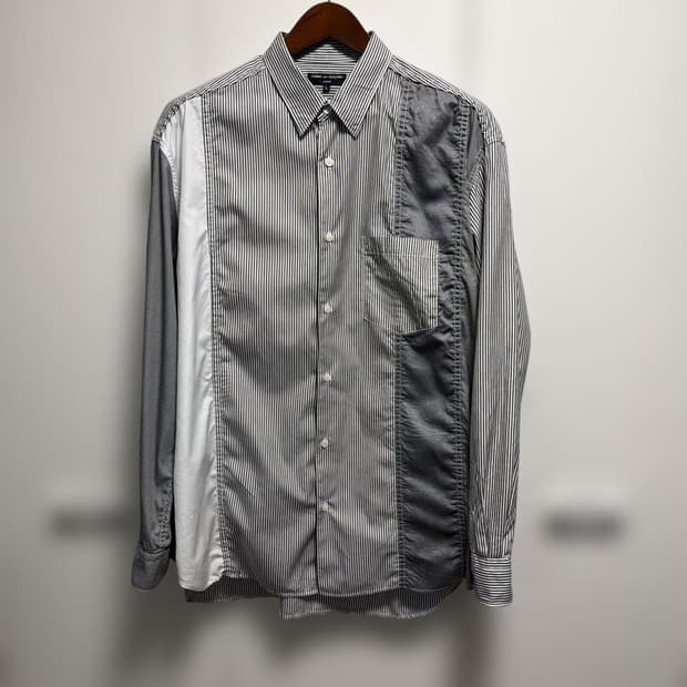 꼼데가르송 옴므 스트라이프 패치워크 셔츠