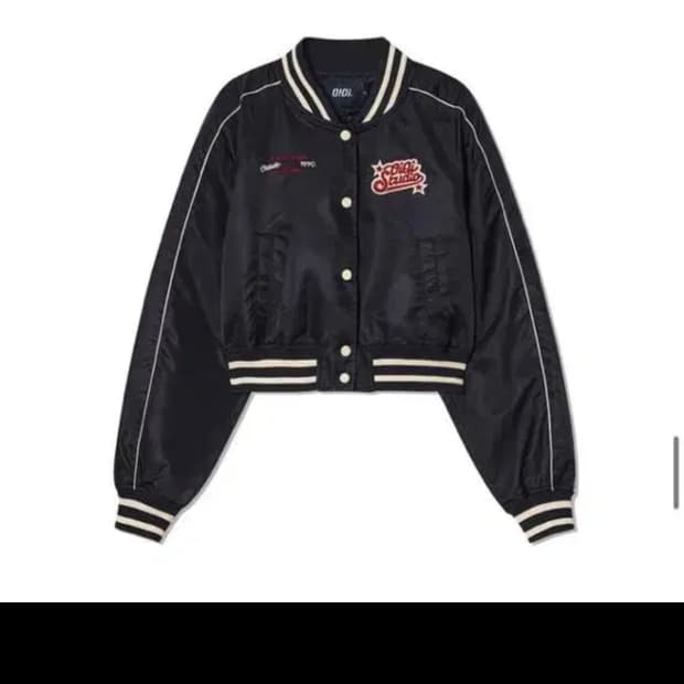 oioi 코스모 스타 바시티 자켓 블랙 S 오아이오아이