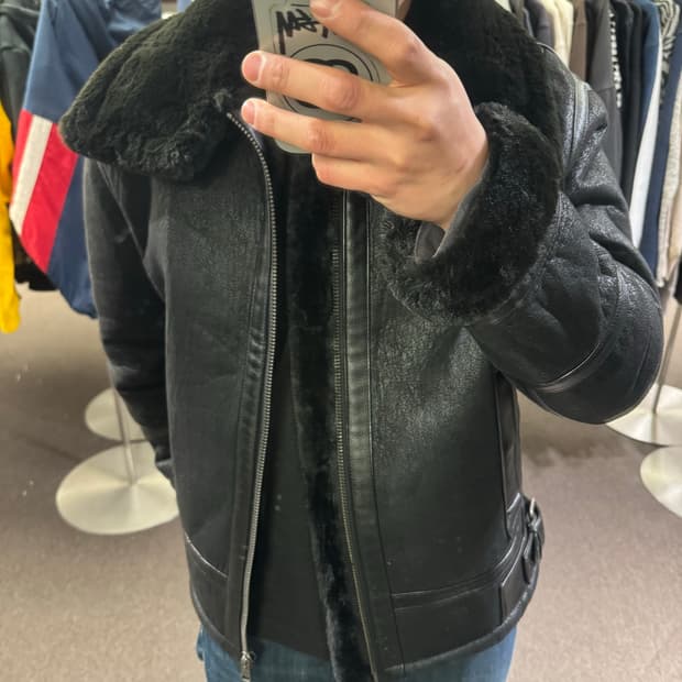 L)BUCKAROO 빈티지 블랙 무스탕