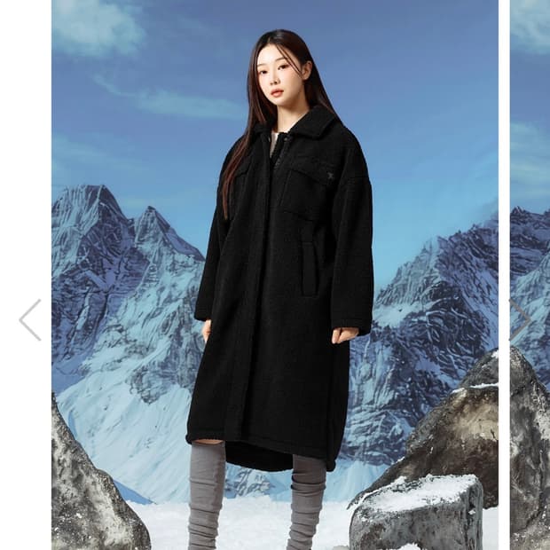 젝시믹스 쉐르파 코지 뽀글이 롱코트 롱점퍼