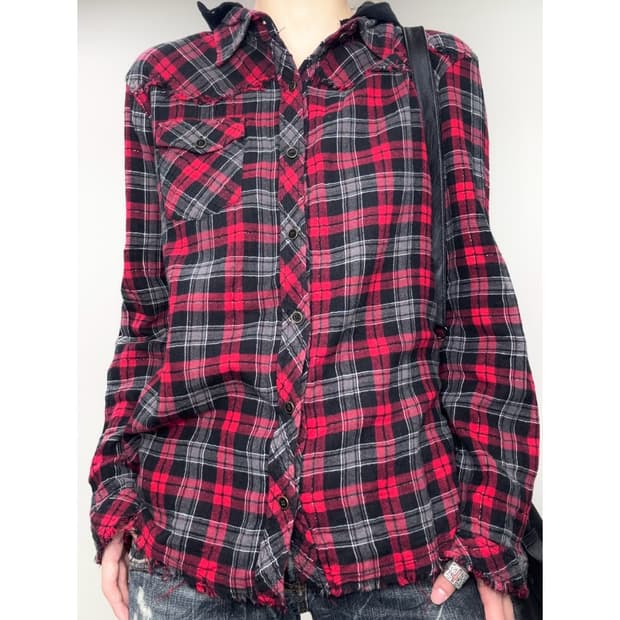 빈티지 락시크 체크 셔츠