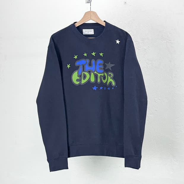 더 에디터 네이비 솔라 크루넥 스웨트 셔츠