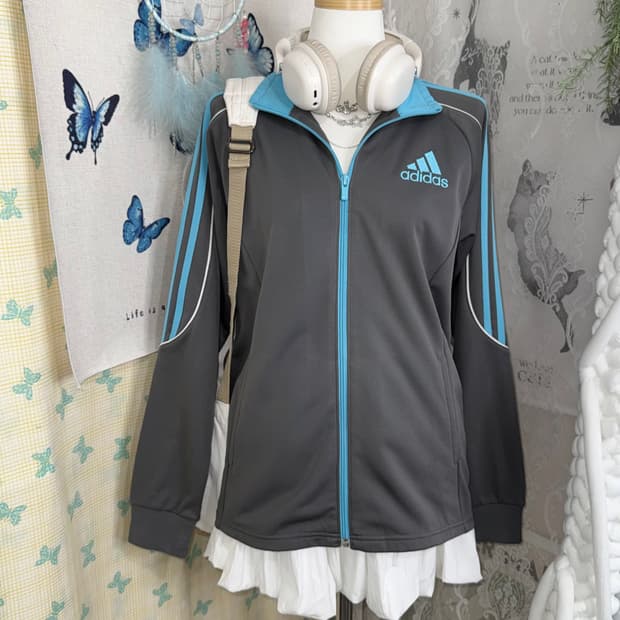 아디다스 그레이 & 하늘색 져지
