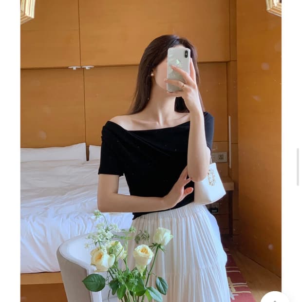 퍼빗 셔링 오프 반팔티