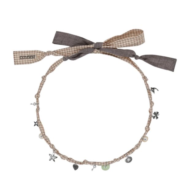 RAW FABRIC NECKLACE ASH BROWN