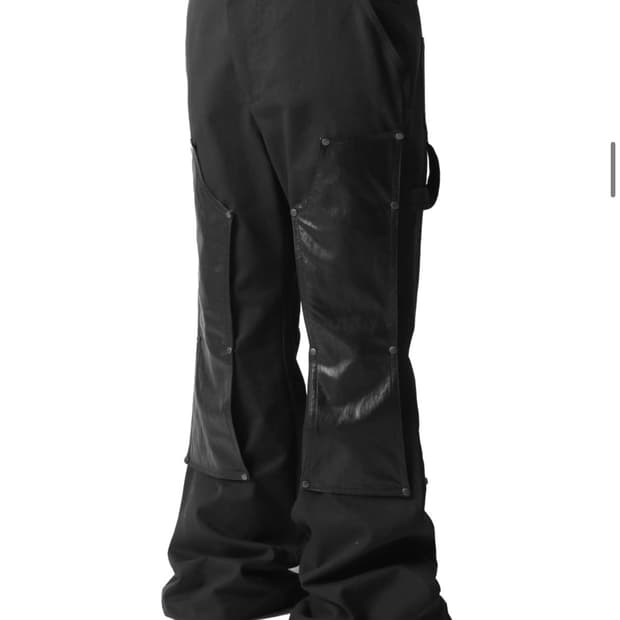 로어링라드 더블니 카펜터 플레어 팬츠 블랙