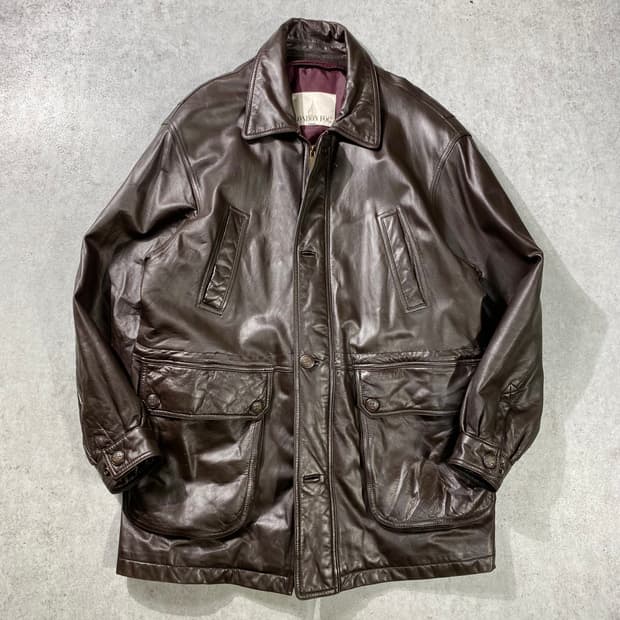 [105] 90s London Fog 런던포그 브라운 양가죽 레더코트