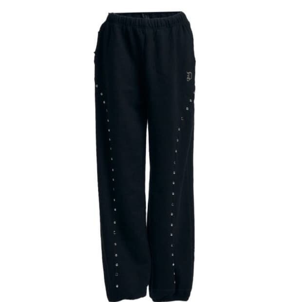 오도어 그런지 스터드 팬츠 블랙