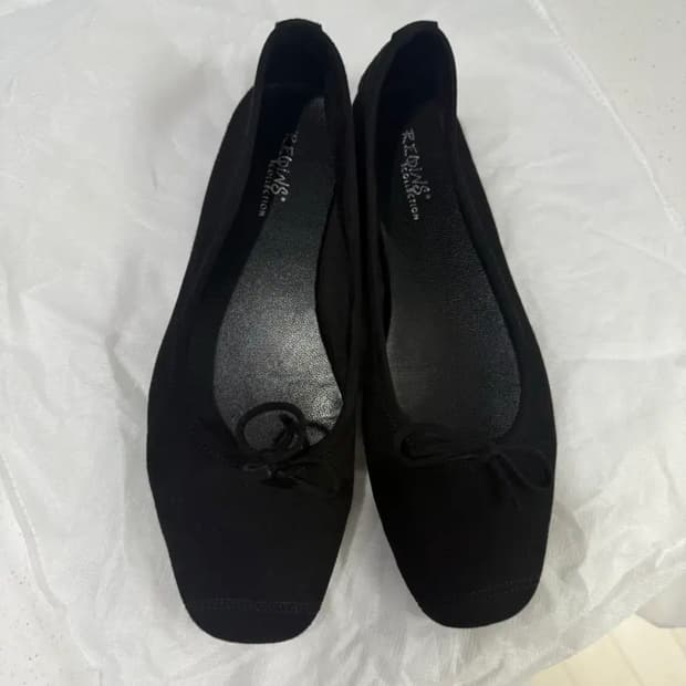 흐꺙 하모니 발레리나 스웨이드 플랫 슈즈 블랙 38사이즈