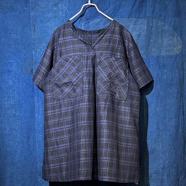 F ) Yohji Yamamoto Plaid Pocket Tunic