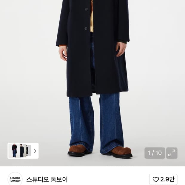 스튜디오 톰보이 히든버튼 카코트 다크네이비 L