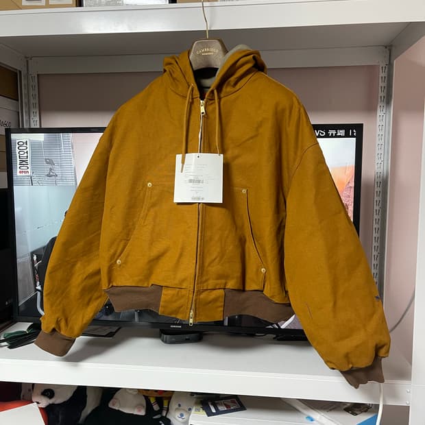 후미토 간류 후드 숏 점퍼 브라운