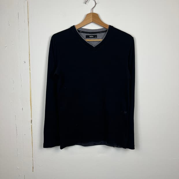 Mossimo 블랙 V넥 긴팔 티셔츠 M