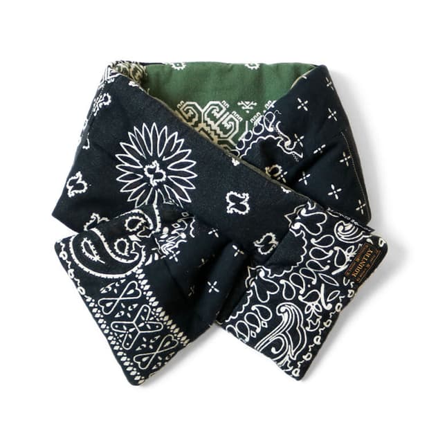 [OS] 캐피탈 플란넬 반다나 리버시블 케사 머플러 블랙카키 