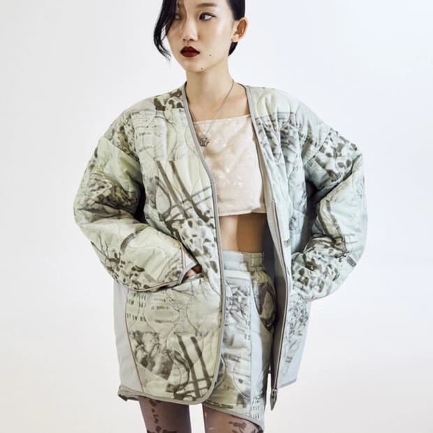 미스치프 패딩 스커트 s