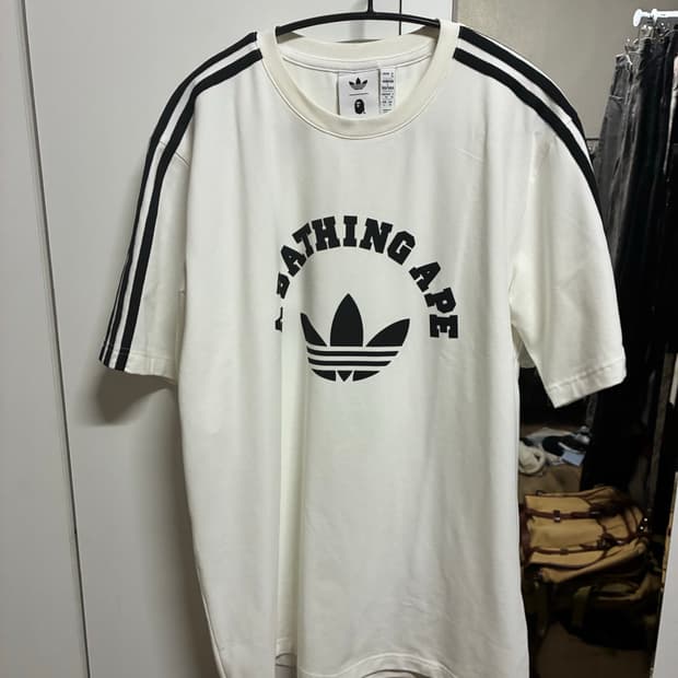 [새상품] 베이프 X 아디다스 티셔츠 L/100