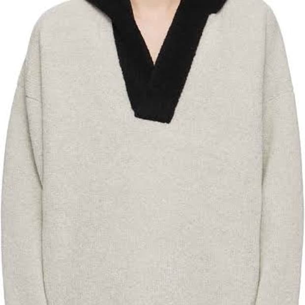 피어오브갓 7th 부클 폴로 니트 블랙 그레이 XL