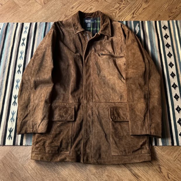 [L]폴로 랄프로렌 체크 라이닝 스웨이드 헌팅 자켓