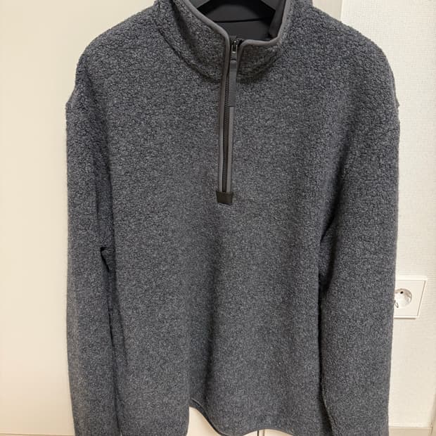 남성 띠어리 플리스 쿼터집업 스웨터 챠콜 M사이즈