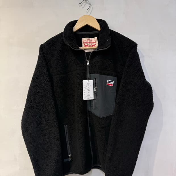 리바이스 블랙 플리스 집업