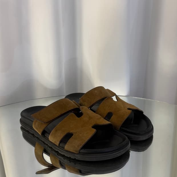 (42) 에르메스 시프레 스웨이드 샌들 슬리퍼 